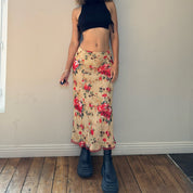 00s Floral Mesh Maxi Skirt (XS/M)