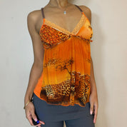 Vintage 00s Cheetah Mesh Cami Tank (S)