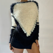 Italian vintage fur sweater with sequin (S/M)