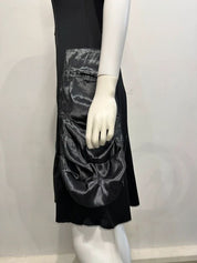 Vintage Parisian French Black Utility Midi Dress (S/M)