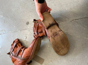 Vintage AS.98 Slouch Moto Buckle Leather Ankle Boots (US 6.5-7)