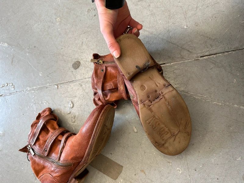 Vintage AS.98 Slouch Moto Buckle Leather Ankle Boots (US 6.5-7)
