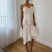 Vintage Italian Halter Asymmetric Dress (XS/S)