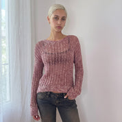 Vintage Euro Pink Open Knit Sweater (S/M)