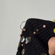 Vintage Italian Black Beaded Sequin Cami (S/M)