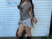 Vintage Bow Avant Garde Asymmetrical Top / Mini Dress (M/L)