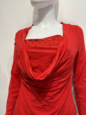 Vintage Y2K Draped Neck Longsleeve top (S/M)