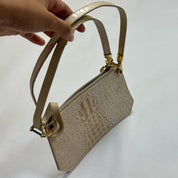 Italian Vintage crocodile leather beige mini bag