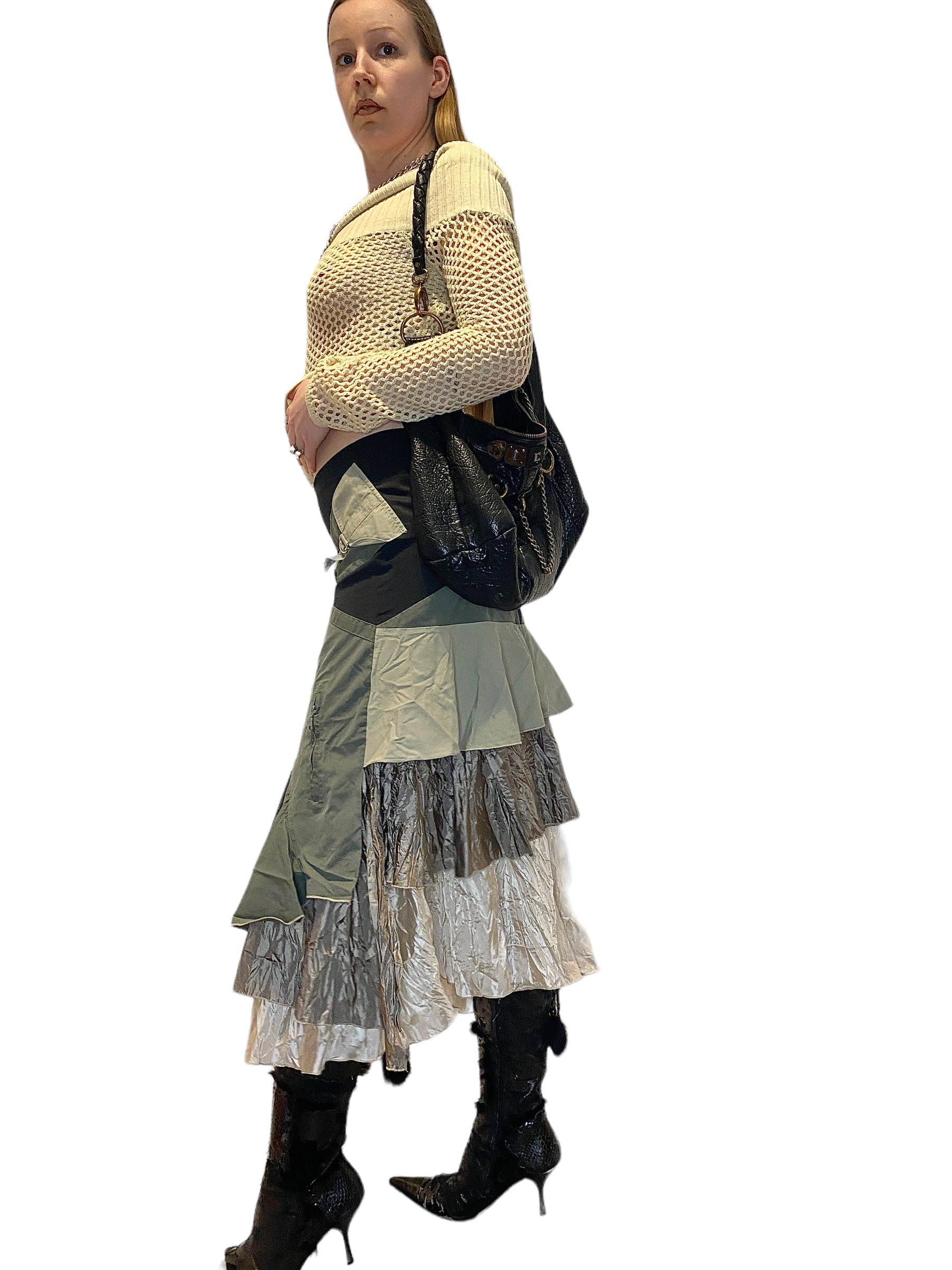 Vintage Utility Floaty Maxi Skirt (S)