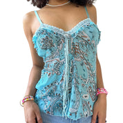 Vintage Italian Mesh Paisley Cami (S/M)