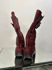 Vintage Deadstock 90s Archive Buckle Leather Calf Boots (UK 3-3.5)