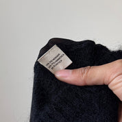 Vintage Black Sheer Mesh Beaded Mohair Top (S)