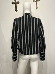 Vintage Parisian 90s Chic Pinstripe Shirt (M)