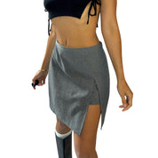 Vintage 00s gray mini pencil skirt (S)