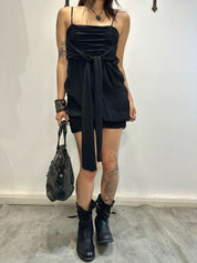 Vintage Designer Italian Avant Garde Black Mini Dress (S)