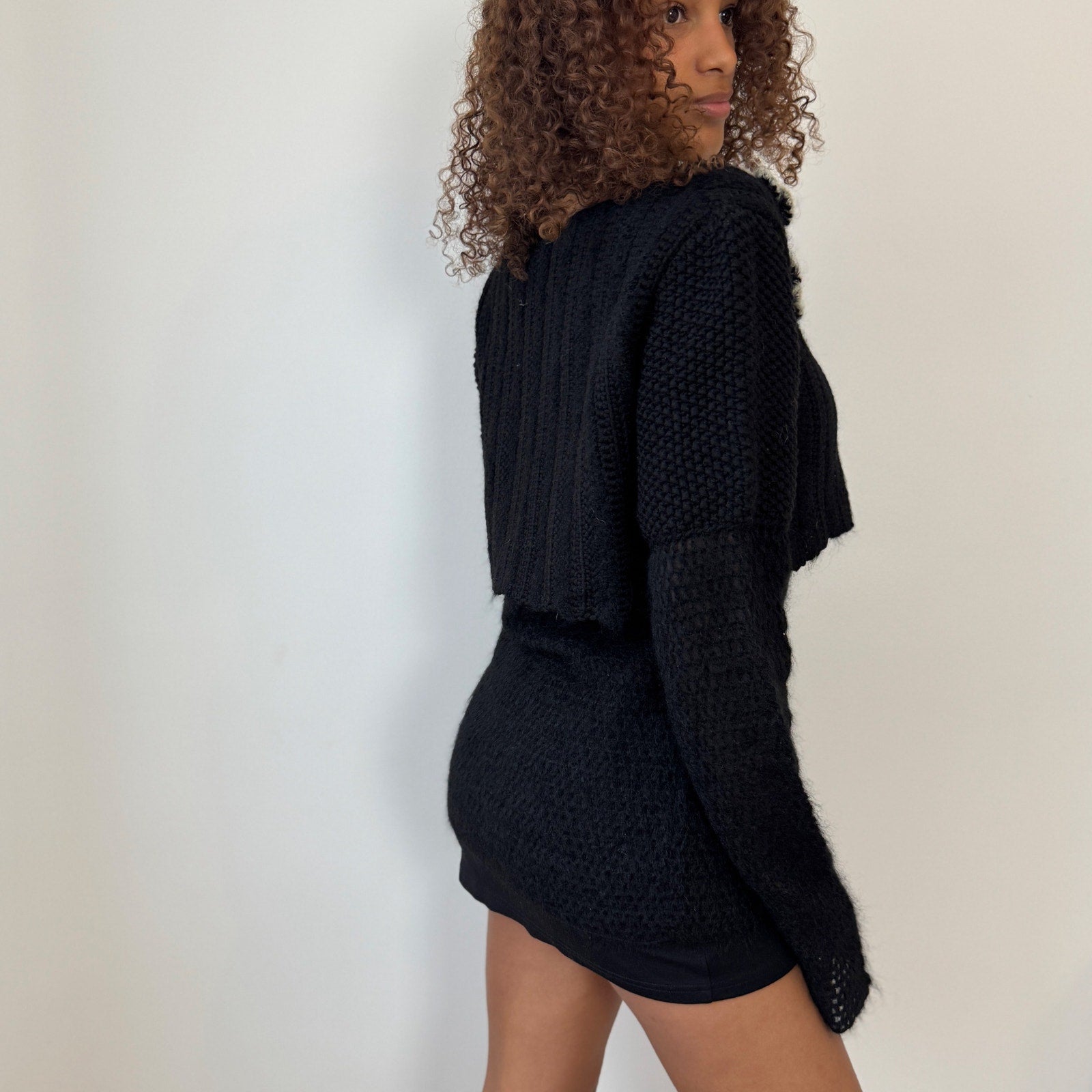 Italian Vintage Crochet-knit Tank & Cardigan (M/L)