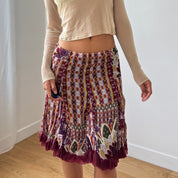 Vintage Mesh Patchwork Skirt (S)