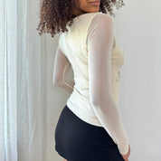 Vintage Mesh & Knit Sequin Top (S/M)