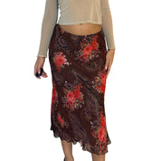 Vintage Floral Midi Skirt (S/M)