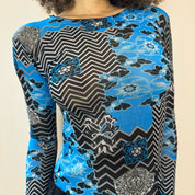 French vintage geometric mesh long sleeves (XS/S)