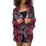 Vintage Italian Ruffle Mesh Cardigan (M)
