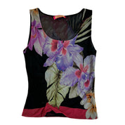 Italian Designer floral Print mesh Blouse (S)