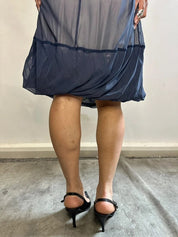 Vintage Italian Floral Mesh Midi Dress (S/M)