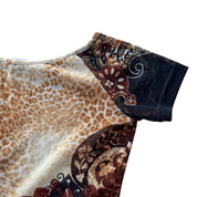 Vintage Italian Cheetah Print Mesh Top (S/M)