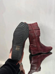 Vintage Deadstock 90s Archive Buckle Leather Calf Boots (UK 3-3.5)