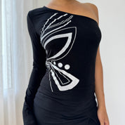 Vintage Italian One-Shoulder Blouse (S/M)