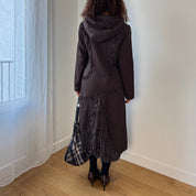 Vintage Deadstock Brown Hooded Maxi Coat (S)