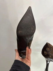 Y2K 2000s Western Boho Stiletto Ankle Boots (UK 5 US 7 EU 38)