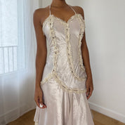 Vintage Italian Halter Asymmetric Dress (XS/S)