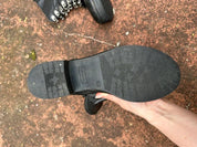 Vintage Italian Black Grunge Moto Biker Boots (UK 6 EU 39 US 8)
