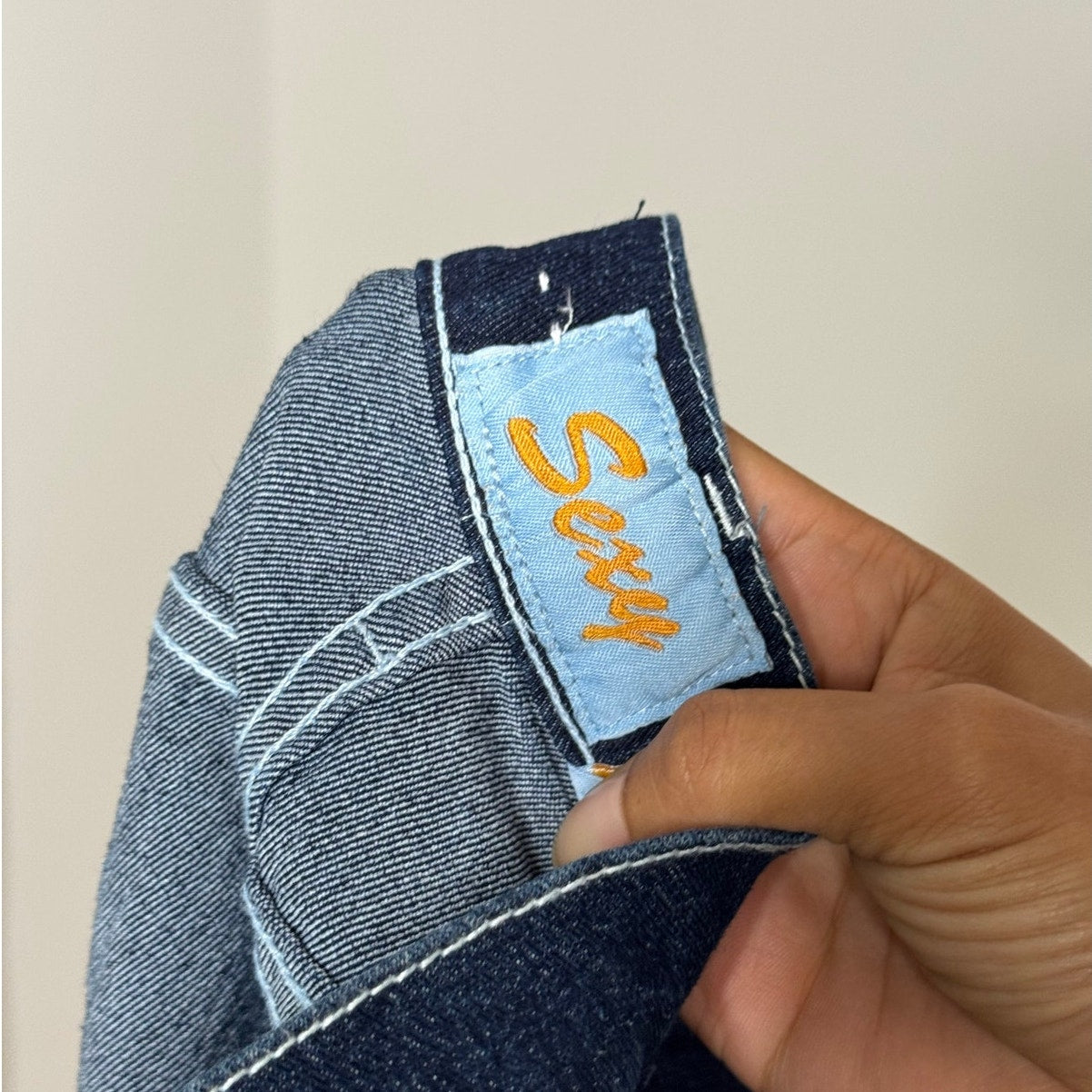 Euro Vintage Dark Blue Low Rise Flared Denim Jeans