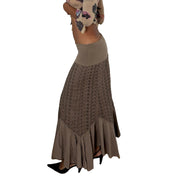 Italian Vintage Embroidered Mermaid Maxi Skirt (S/M)