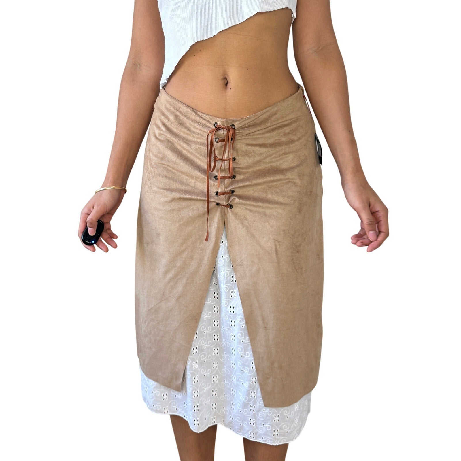 Vintage Italian Lace-up Skirt (XS/S)