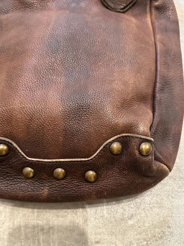 Vintage Diesel red Label Brown Leather Western Studded Shoulder Bag