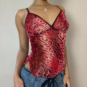 Vintage Red Cheetah Mesh Cami (S/M)