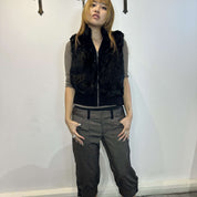 Vintage Black Rabbit Fur Gilet (S)