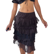 Italian Vintage Silk & Mohair Mesh Skirt (S)