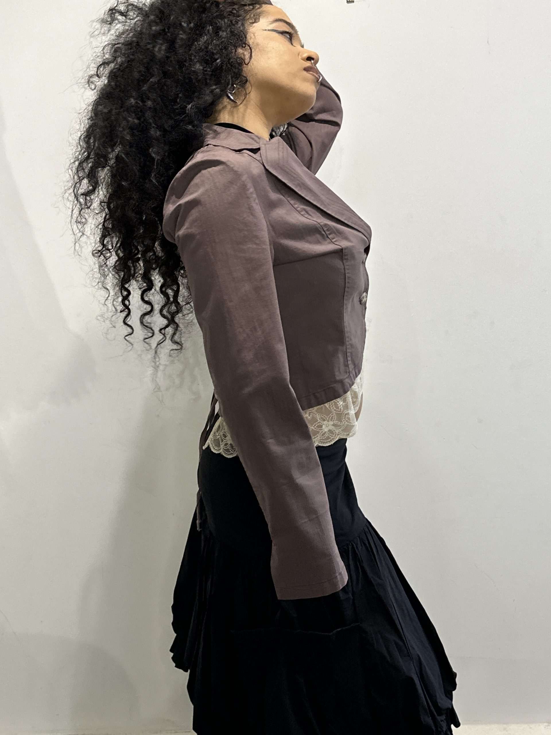 Vintage Gothic Lace Up Back Jacket (M)