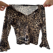 Vintage Leopard Print Mesh Top (S) ⠀