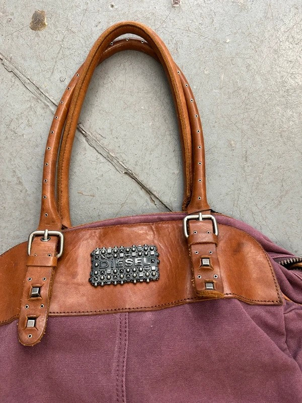 Vintage Purple 2010s Diesel Studded Shoulder Bag
