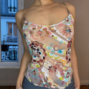 Vintage Floral Mesh Cami Tank (S)