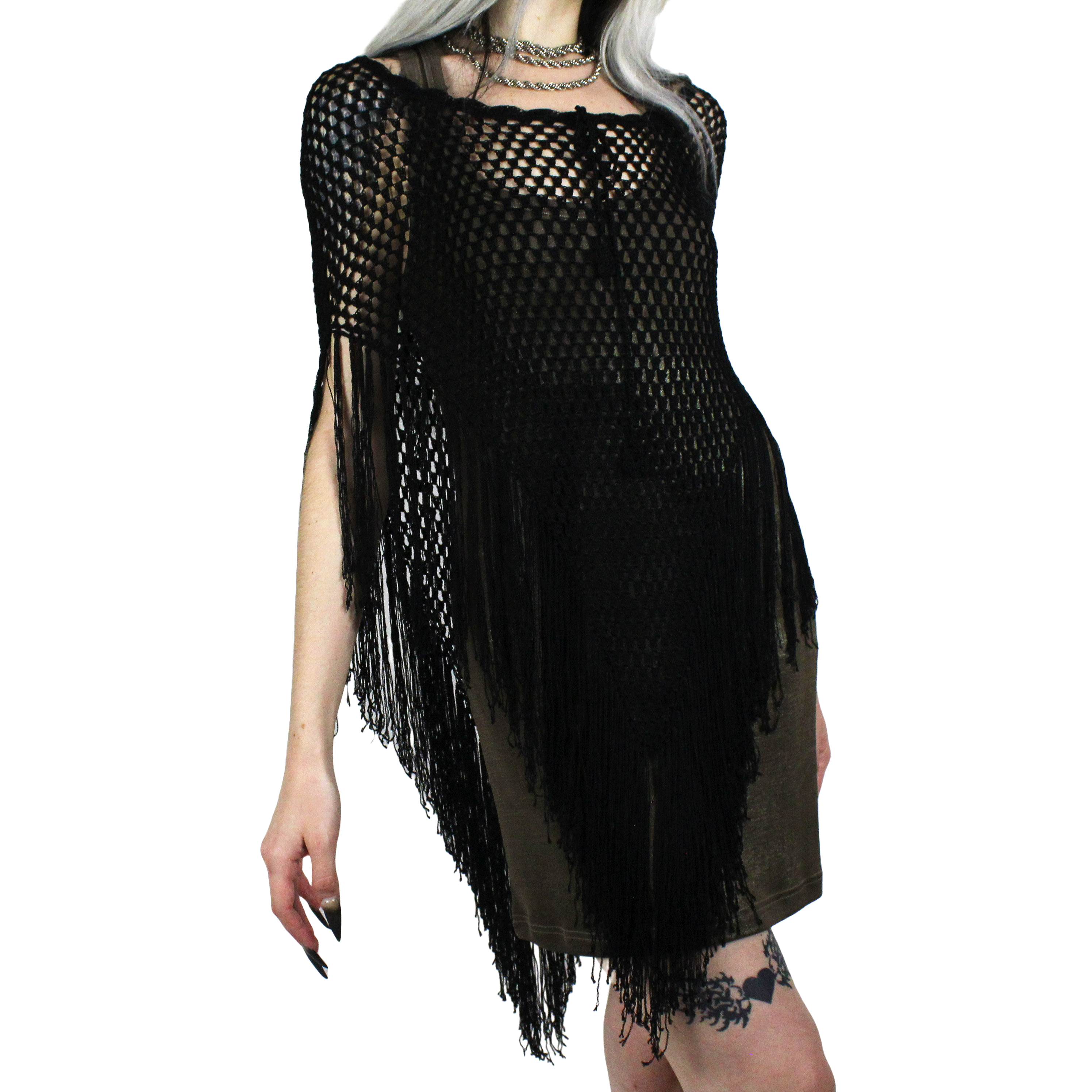 crochet poncho dress Flower Power Crochet Poncho One Size / Sand / Cotton