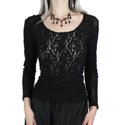 90s Black Lace Top (M)