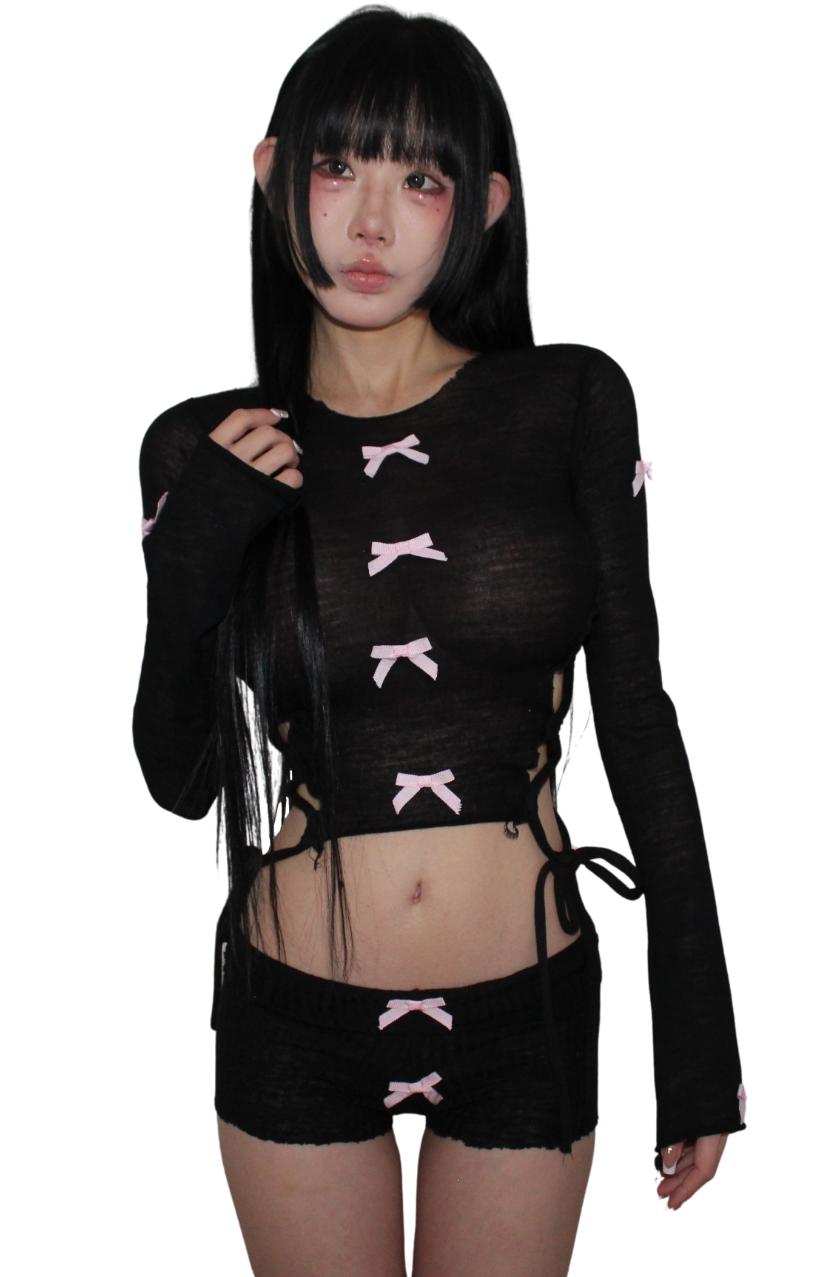 ₊ ⊹₍ᐢᐢ₎ ᰔ blk pink shorts 🎀