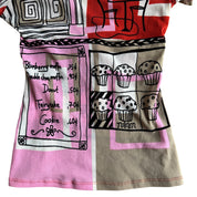 Vintage Euro Café Print Mesh Tee (S)