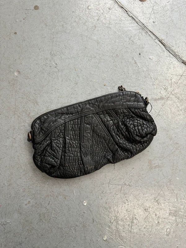 Vintage Diesel Black Leather steampunk Clutch Bag